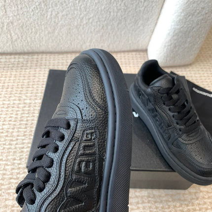 SNEAKER WITH LOGO IN BLACK PUFF PEBBLE LEATHER