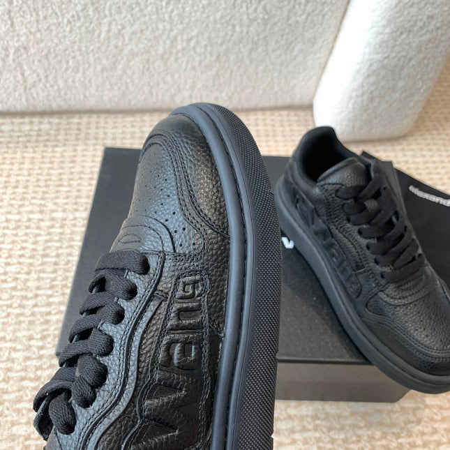 SNEAKER WITH LOGO IN BLACK PUFF PEBBLE LEATHER