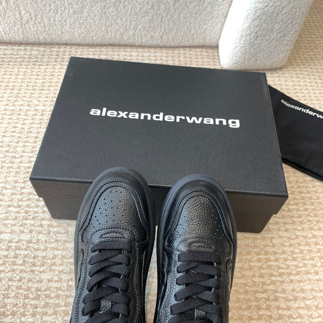 SNEAKER WITH LOGO IN BLACK PUFF PEBBLE LEATHER