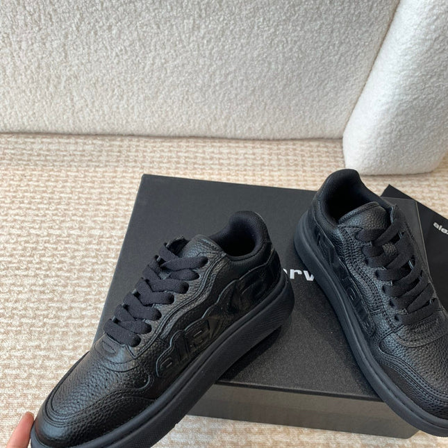 SNEAKER WITH LOGO IN BLACK PUFF PEBBLE LEATHER