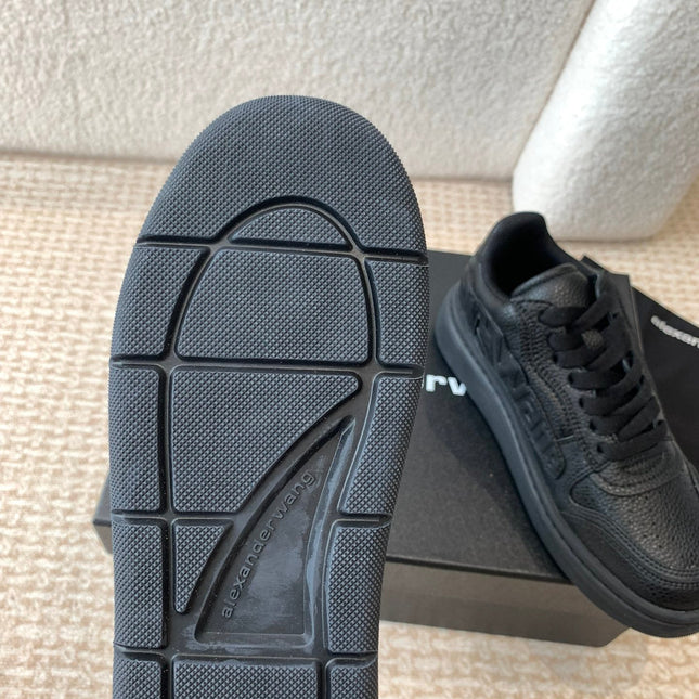 SNEAKER WITH LOGO IN BLACK PUFF PEBBLE LEATHER