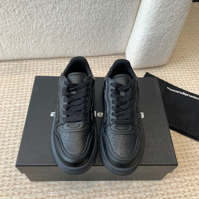 SNEAKER WITH LOGO IN BLACK PUFF PEBBLE LEATHER