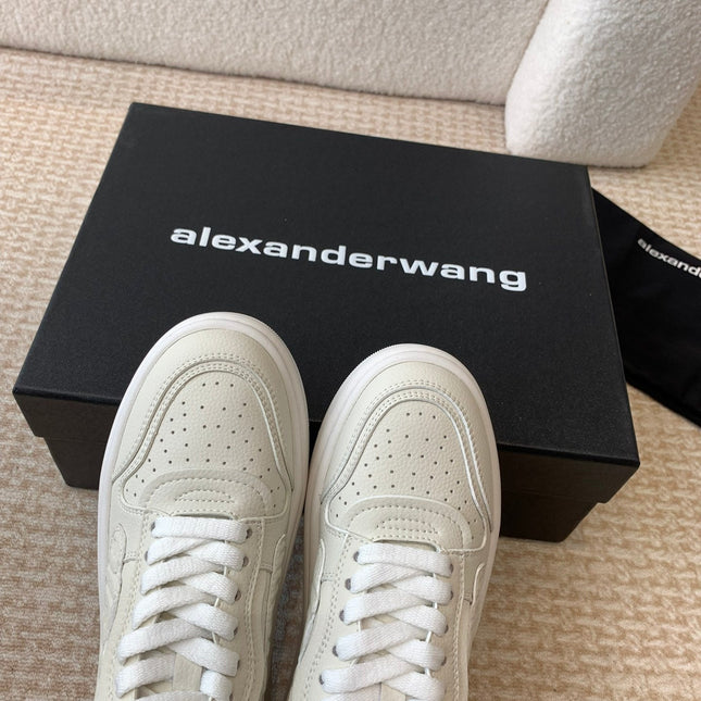 SNEAKER WITH LOGO IN BEIGE PUFF PEBBLE LEATHER