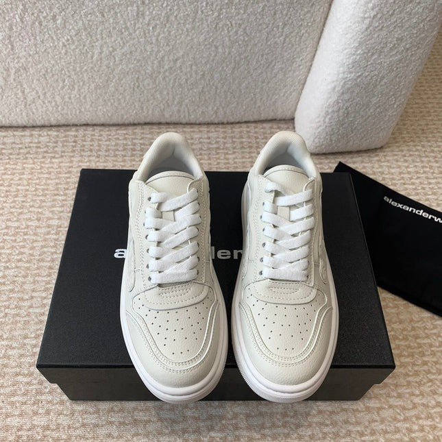 SNEAKER WITH LOGO IN BEIGE PUFF PEBBLE LEATHER