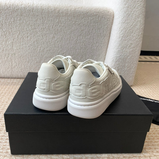 SNEAKER WITH LOGO IN BEIGE PUFF PEBBLE LEATHER