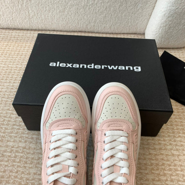 SNEAKER WITH LOGO IN BLUSH PINK MIX BEIGE PUFF PEBBLE LEATHER