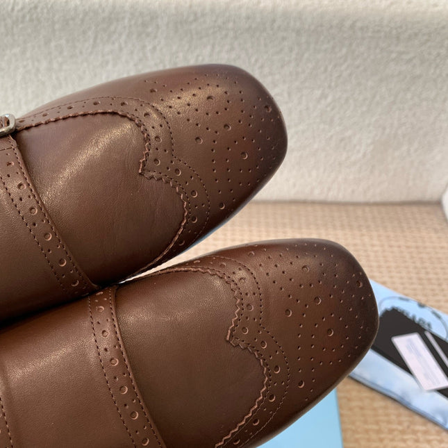 DOUBLE MONK MULES IN DARK BROWN CALFSKIN