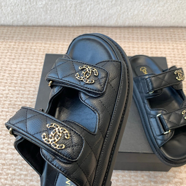 DAD SANDAL IN BLACK SHEEPSKIN MULE