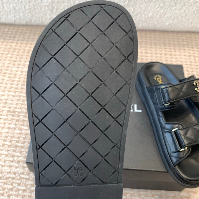 DAD SANDAL IN BLACK SHEEPSKIN MULE