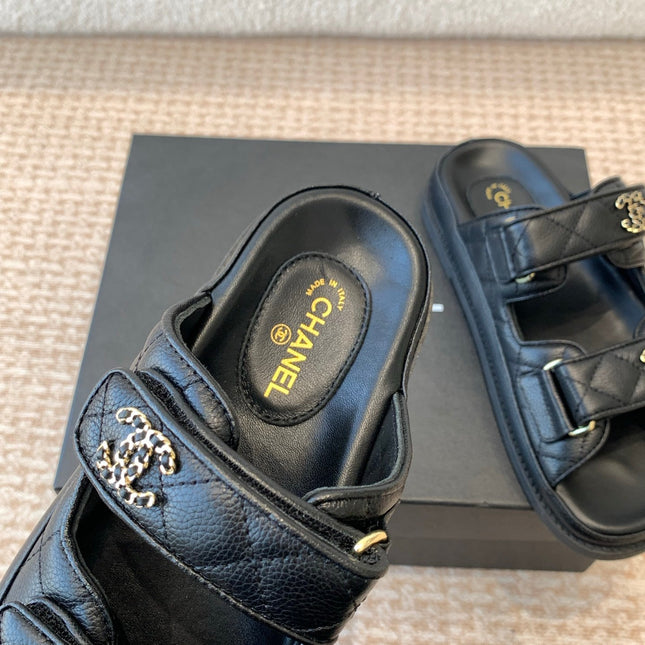 DAD SANDAL IN BLACK SHEEPSKIN MULE