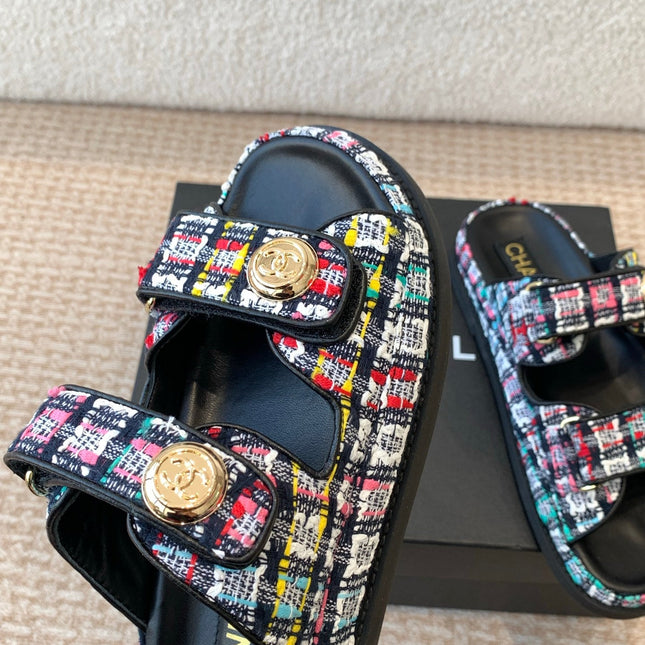 DAD SANDAL IN COLORFUL FABRIC WITH SEQUINS MULE