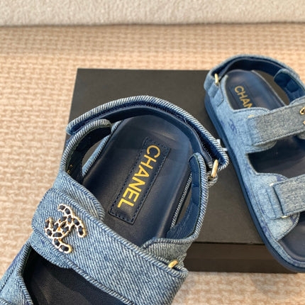 DAD SANDAL IN CLASSIC BLUE DENIM FABRIC