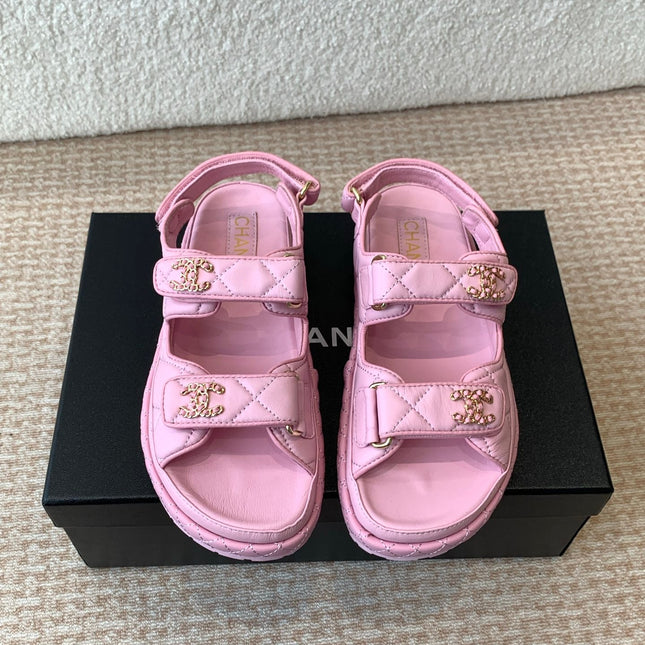 DAD SANDAL IN PALE PINK CALFSKIN