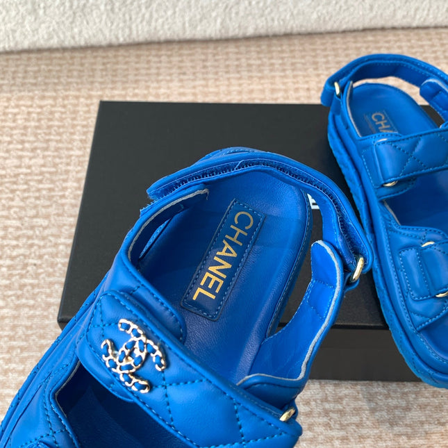 DAD SANDAL IN COBALT BLUE CALFSKIN
