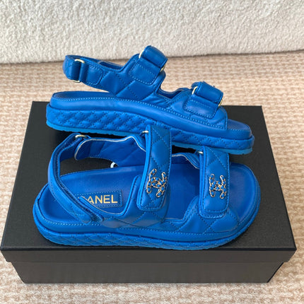 DAD SANDAL IN COBALT BLUE CALFSKIN