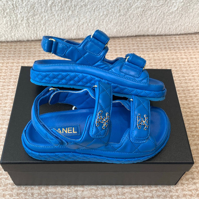 DAD SANDAL IN COBALT BLUE CALFSKIN