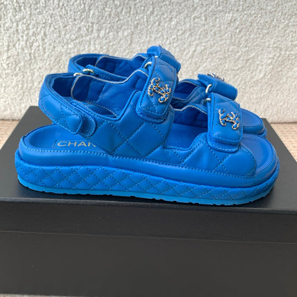 DAD SANDAL IN COBALT BLUE CALFSKIN