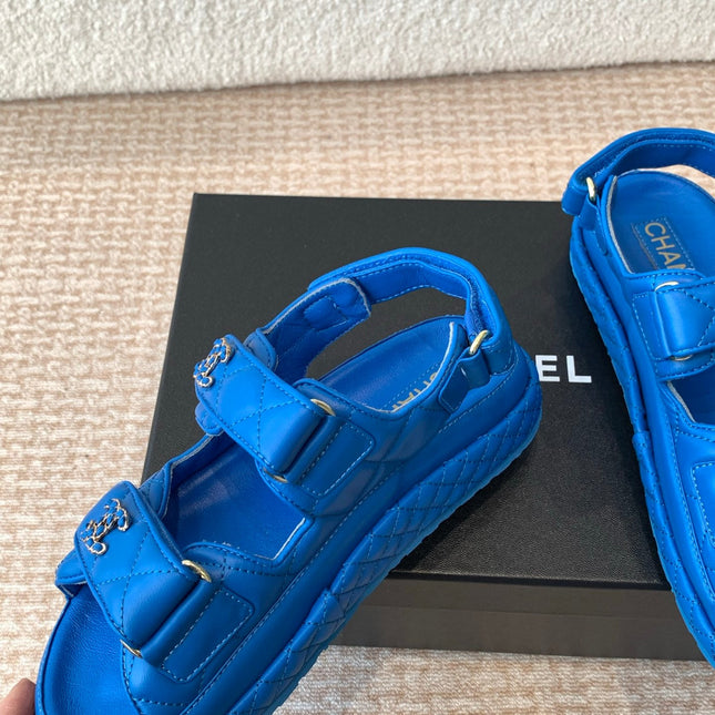 DAD SANDAL IN COBALT BLUE CALFSKIN
