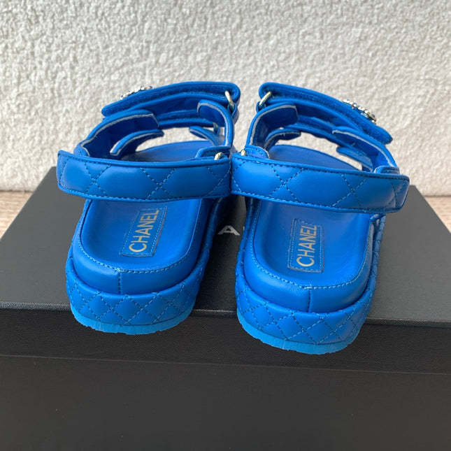 DAD SANDAL IN COBALT BLUE CALFSKIN