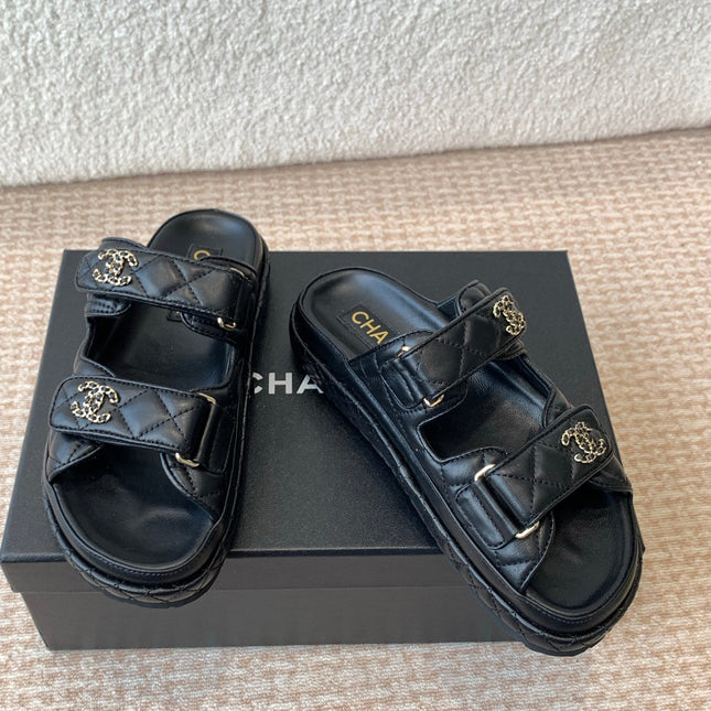 DAD SANDAL IN BLACK CALFSKIN MULE