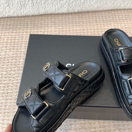 DAD SANDAL IN BLACK CALFSKIN MULE