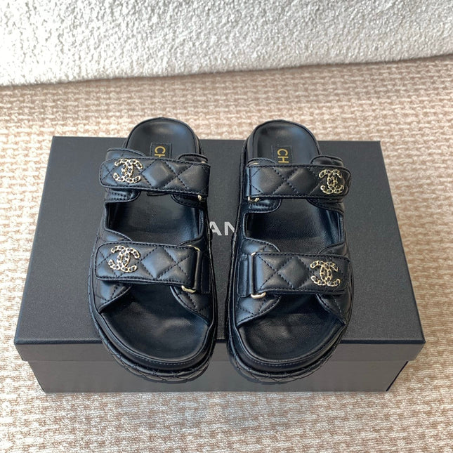 DAD SANDAL IN BLACK CALFSKIN MULE