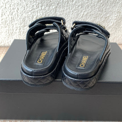 DAD SANDAL IN BLACK CALFSKIN MULE