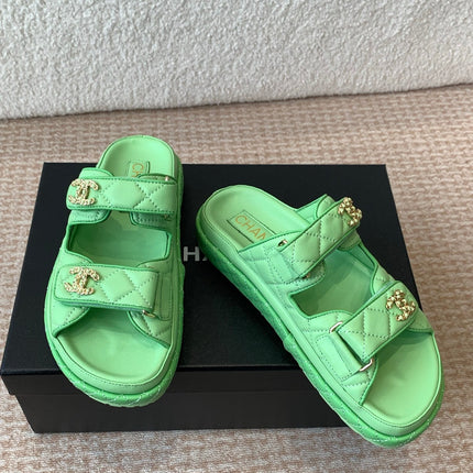 DAD SANDAL IN TEA GREEN CALFSKIN MULE