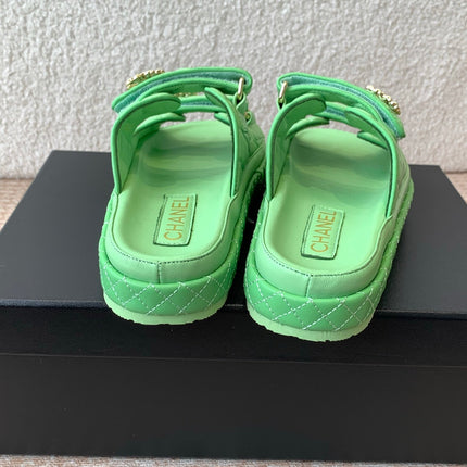 DAD SANDAL IN TEA GREEN CALFSKIN MULE