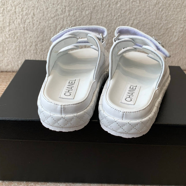 DAD SANDAL IN WHITE CALFSKIN MULE