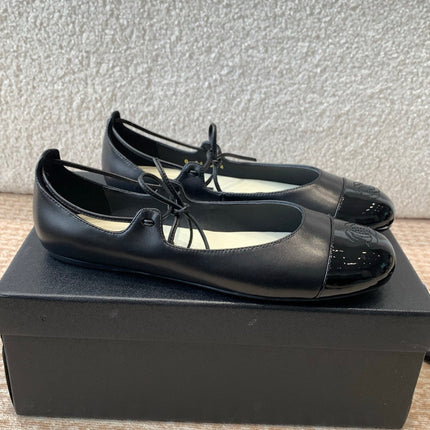 MARY JANE BALLERINA IN BLACK PATENT LAMBSKIN