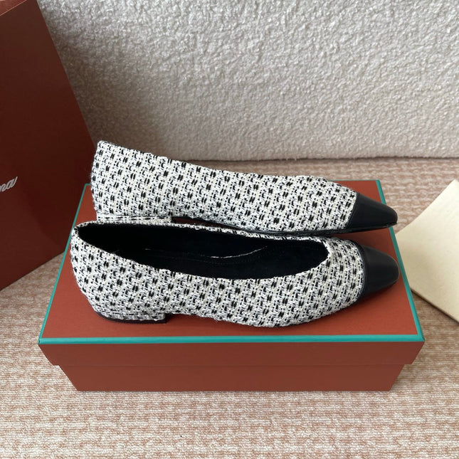 BALLET IN BLACK TWEED MIX LAMBSKIN