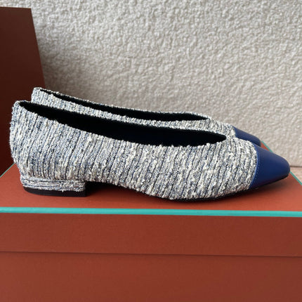 BALLET IN BLUE TWEED MIX LAMBSKIN