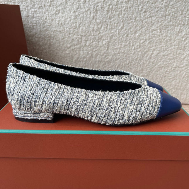 BALLET IN BLUE TWEED MIX LAMBSKIN