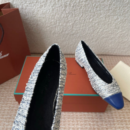 BALLET IN BLUE TWEED MIX LAMBSKIN