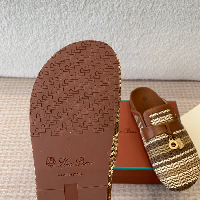 BUBBLE IN MULTICOLOR RAFFIA MIX BROWN LAMBSKIN GOLD HARDWARE