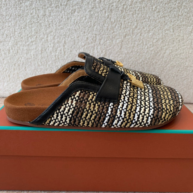 BUBBLE IN MULTICOLOR RAFFIA GOLD HARDWARE