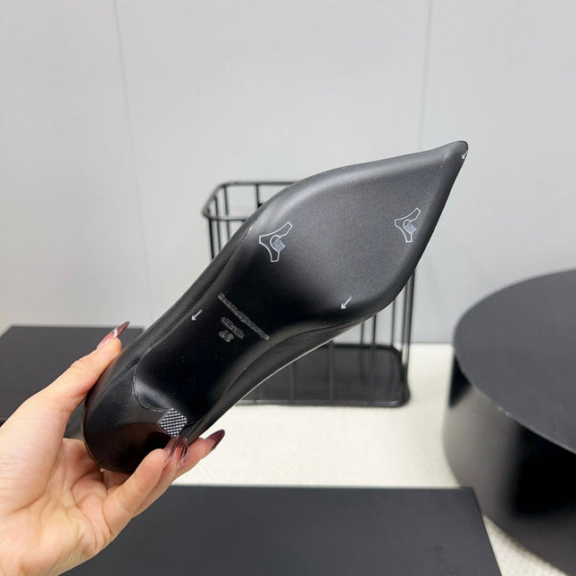 KNEE HIGH BOOTS 85 MM IN BLACK CALFSKIN