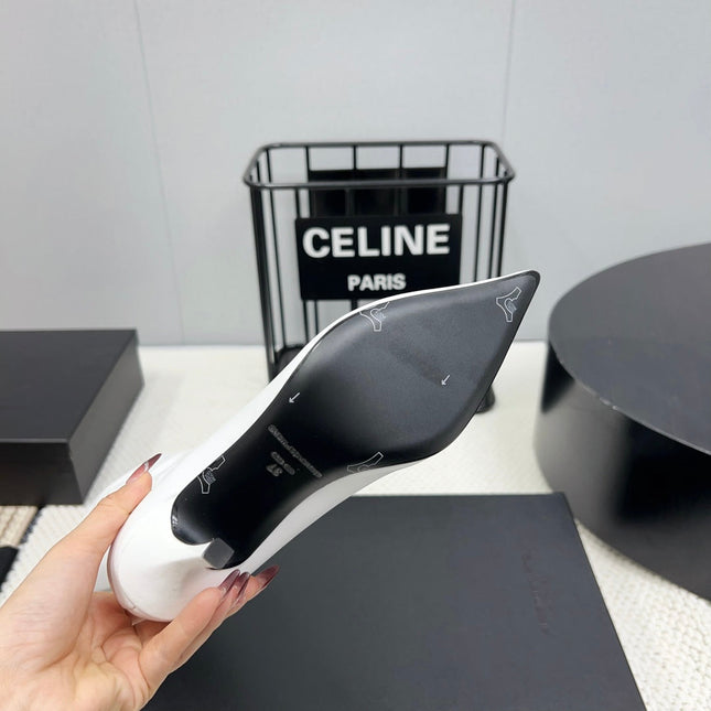 KNEE HIGH BOOTS 85 MM IN WHITE CALFSKIN