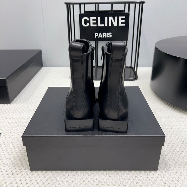 SHORT BOOTS 35 MM IN BLACK CALFSKIN