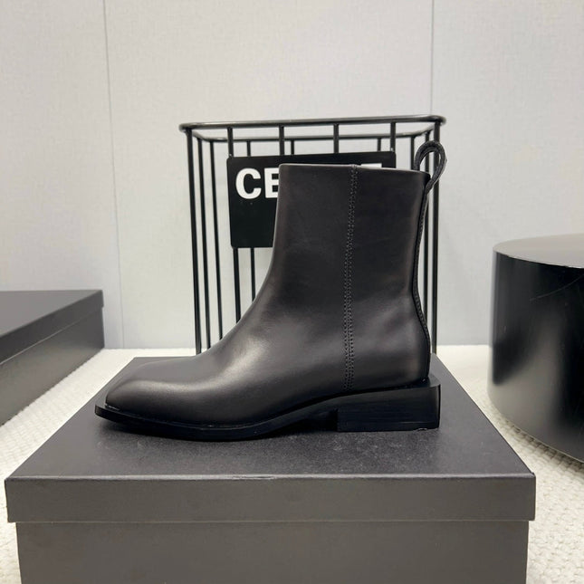 SHORT BOOTS 35 MM IN BLACK CALFSKIN