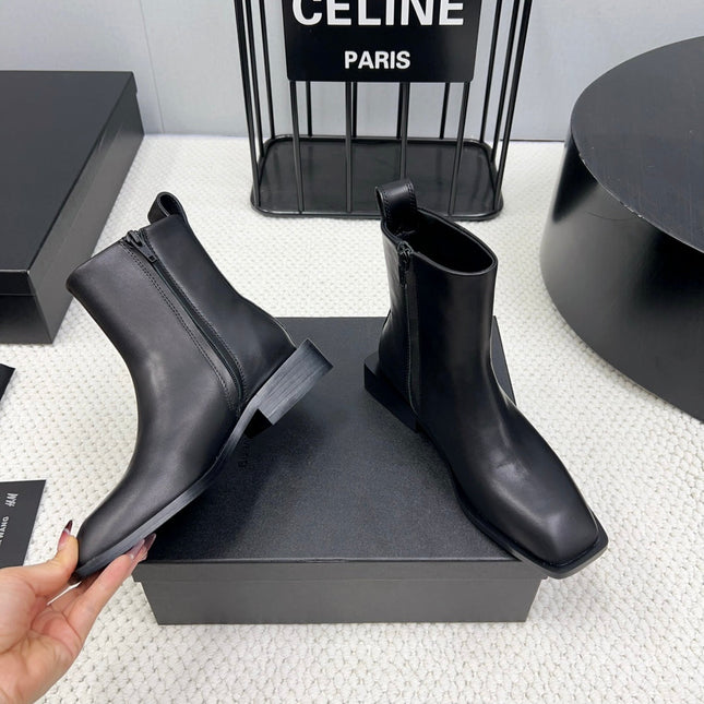 SHORT BOOTS 35 MM IN BLACK CALFSKIN