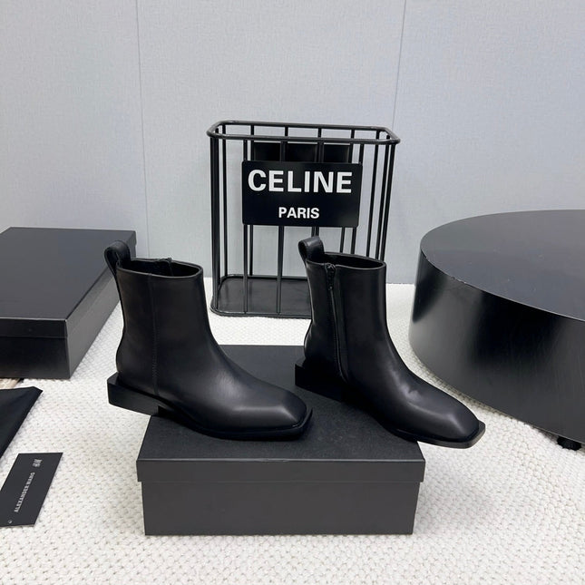 SHORT BOOTS 35 MM IN BLACK CALFSKIN