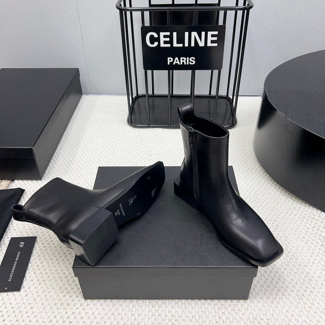 SHORT BOOTS 35 MM IN BLACK CALFSKIN