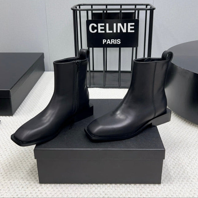 SHORT BOOTS 35 MM IN BLACK CALFSKIN