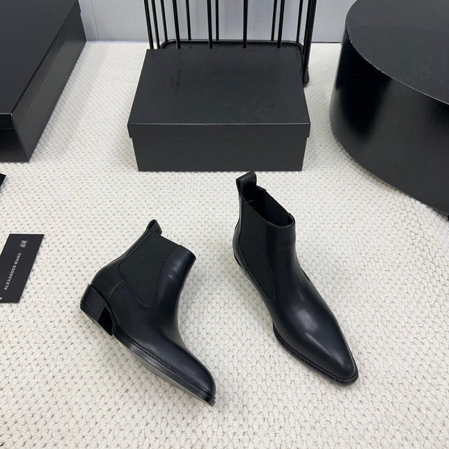 KANE 35MM ANKLE BOOT IN BLACK CALFSKIN