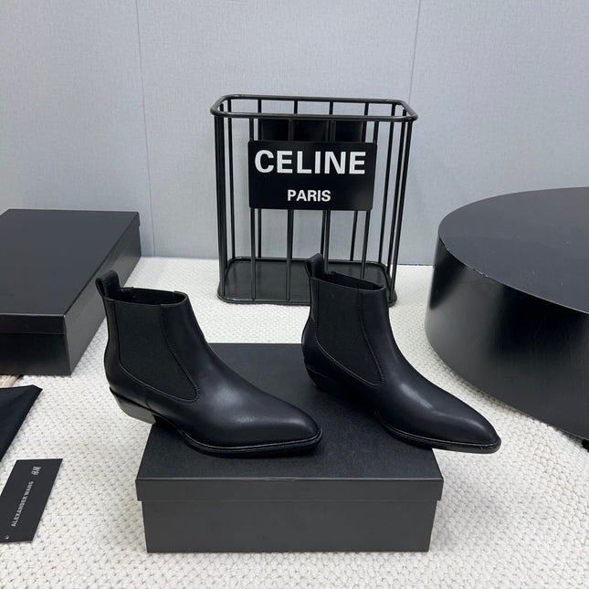 KANE 35MM ANKLE BOOT IN BLACK CALFSKIN