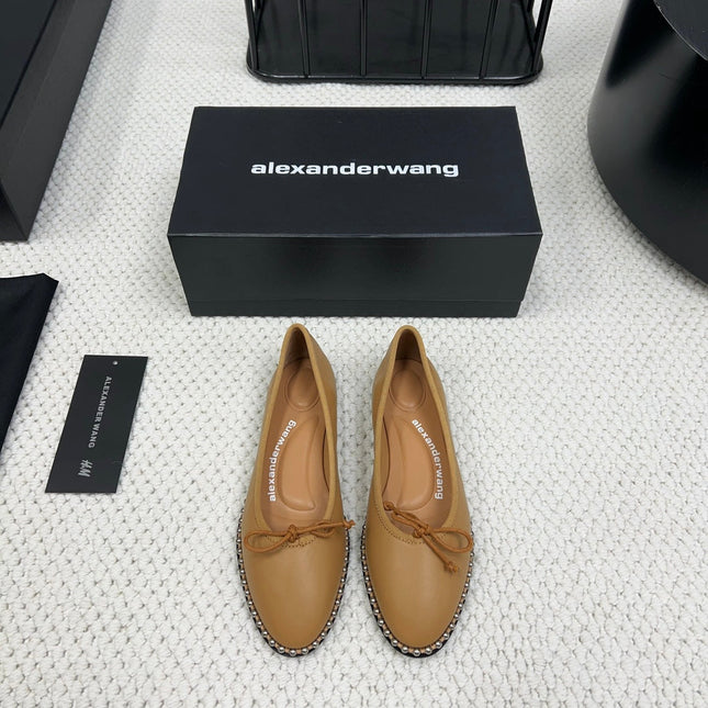 LINA BALLCHAIN FLAT IN CIDER BROWN LAMBSKIN