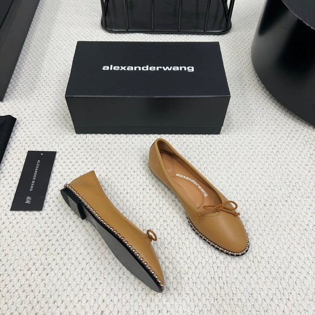 LINA BALLCHAIN FLAT IN CIDER BROWN LAMBSKIN