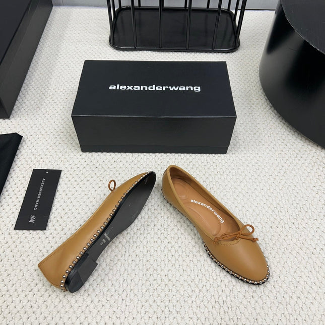 LINA BALLCHAIN FLAT IN CIDER BROWN LAMBSKIN